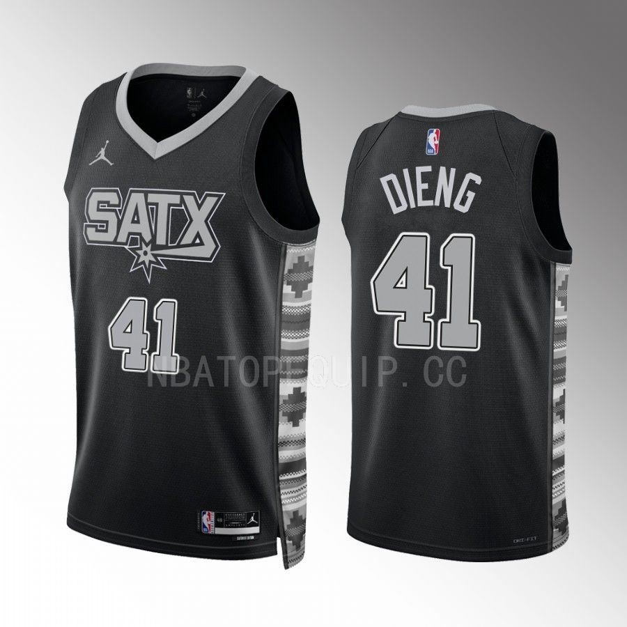 Gorgui Dieng 2022-23 San Antonio Spurs Black #41 Statement Edition Jersey SATX