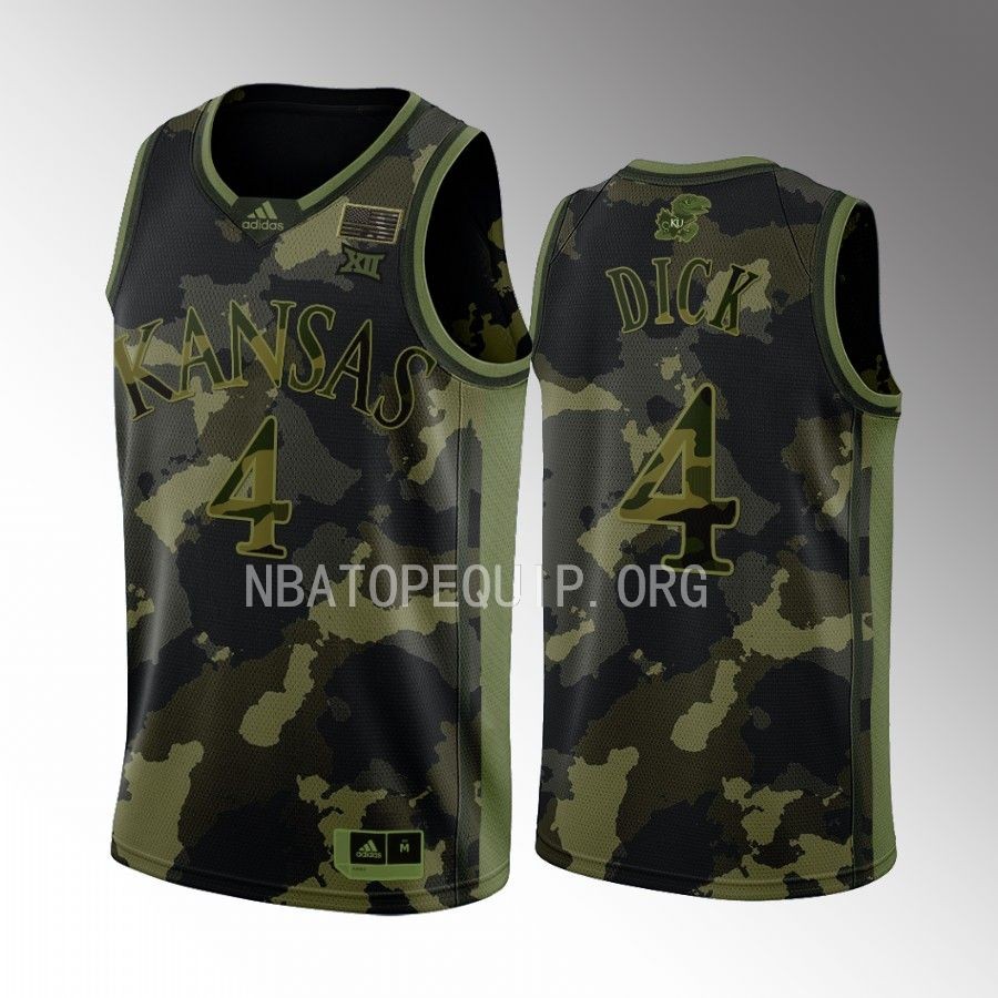 Gradey Dick Kansas Jayhawks Camo Jersey 2023 Salute To Service