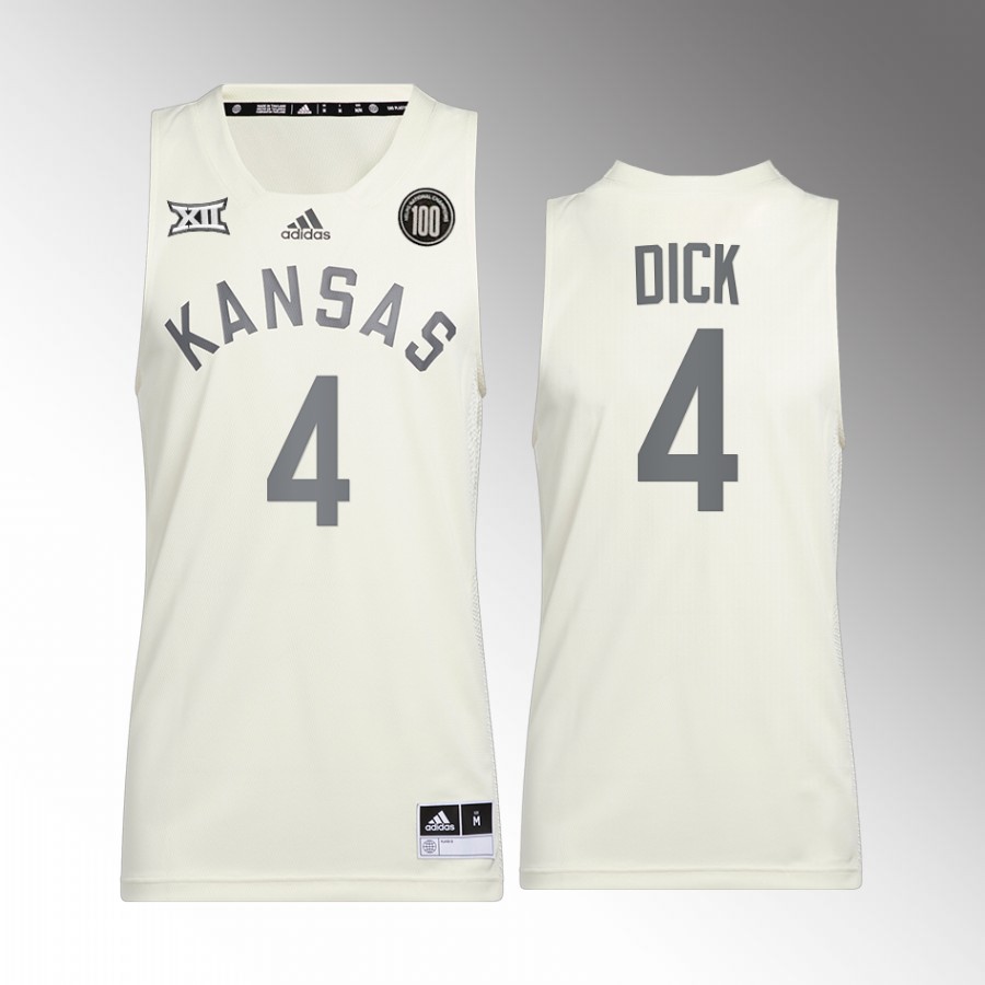 Gradey Dick Kansas Jayhawks White Jersey Reverse Retro College