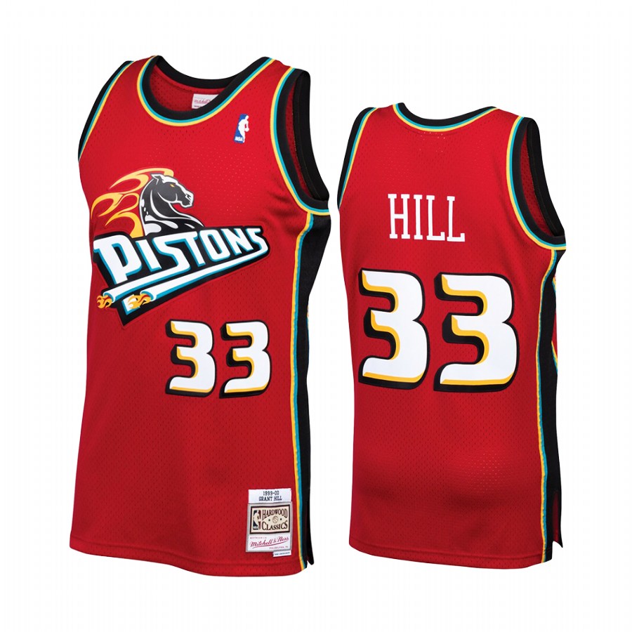 Grant Hill 33 Detroit Pistons Throwback 90s Red Jersey HWC Swingman