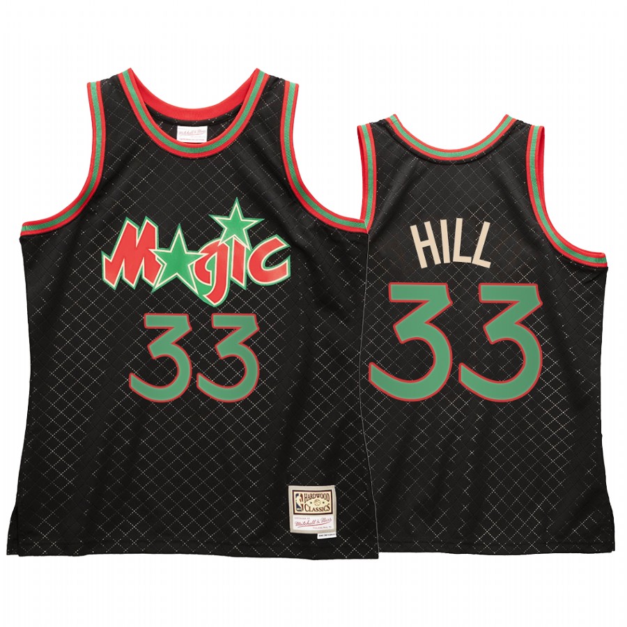 Grant Hill 33 Orlando Magic Neapolitan Black Jersey Hardwood Classics