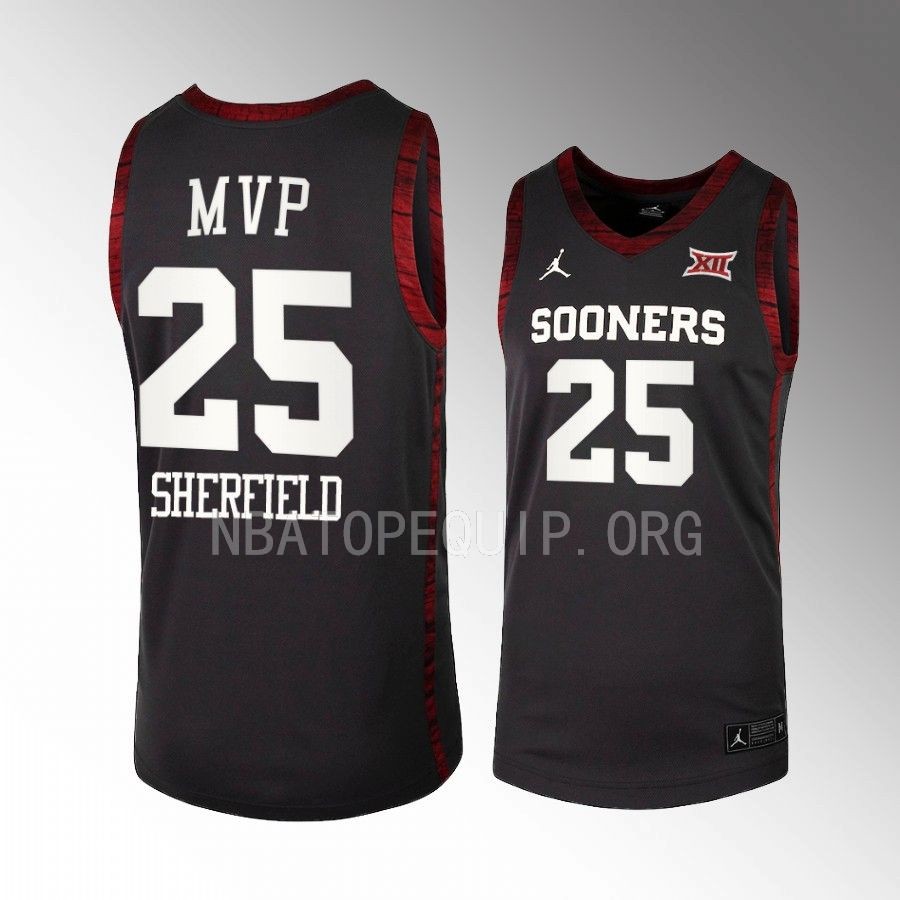 Grant Sherfield ESPN EVENTS MVP 2022 Oklahoma Sooners #25 Anthracite Jersey