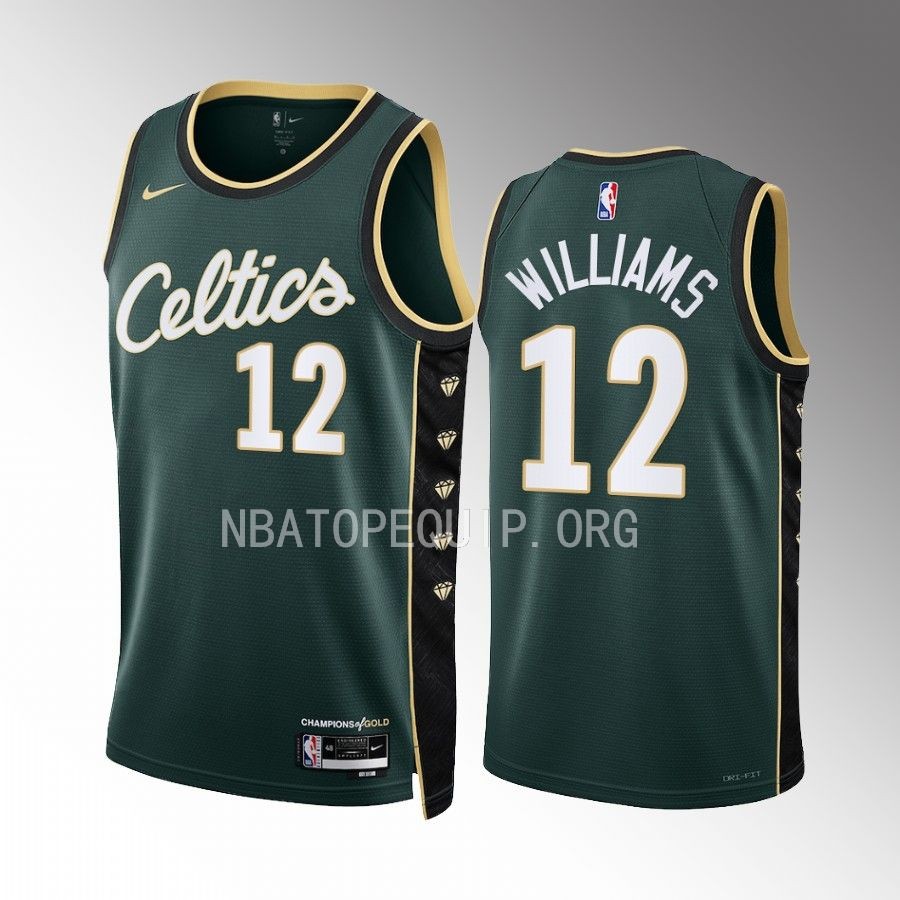 Grant Williams Boston Celtics 2022-23 City Edition Green #12 Jersey Honor Bill Russell 11 Gold diamonds