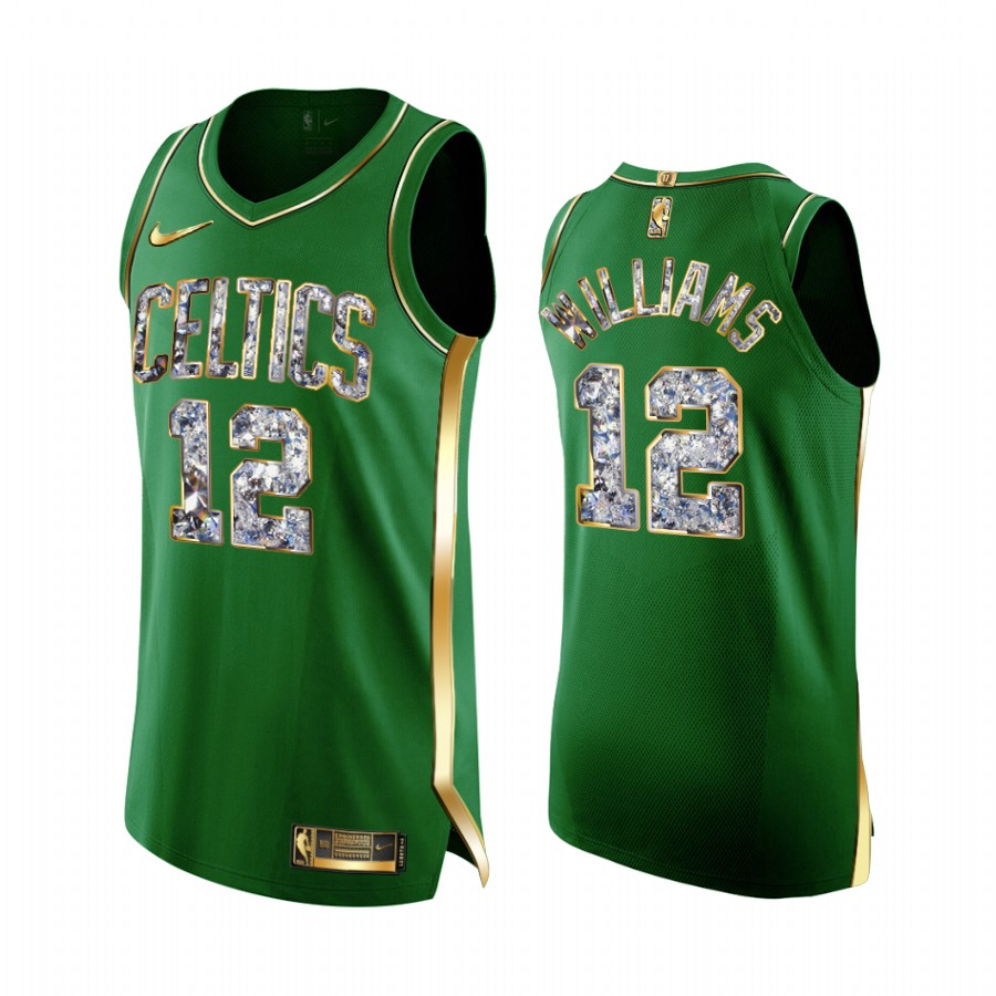 Grant Williams Celtics #12 2022 NBA Playoffs Jersey Green Diamond Edition