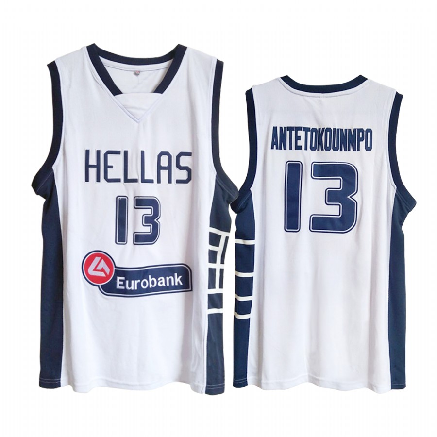 Greece  Giannis Antetokounmpo White FIBA Baketball World Cup Jersey Throwback