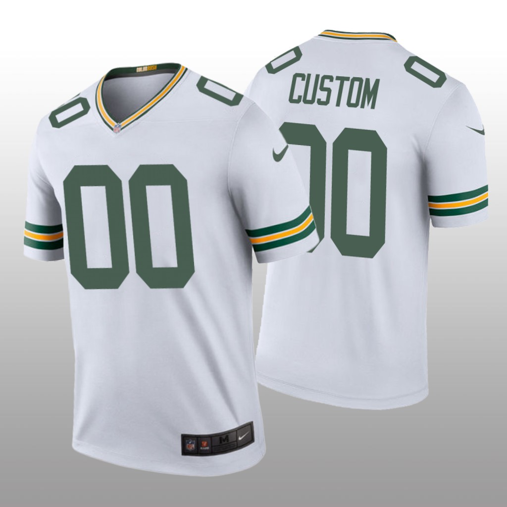Green Bay Packers #00 Custom White legend color rush Jersey - Men's