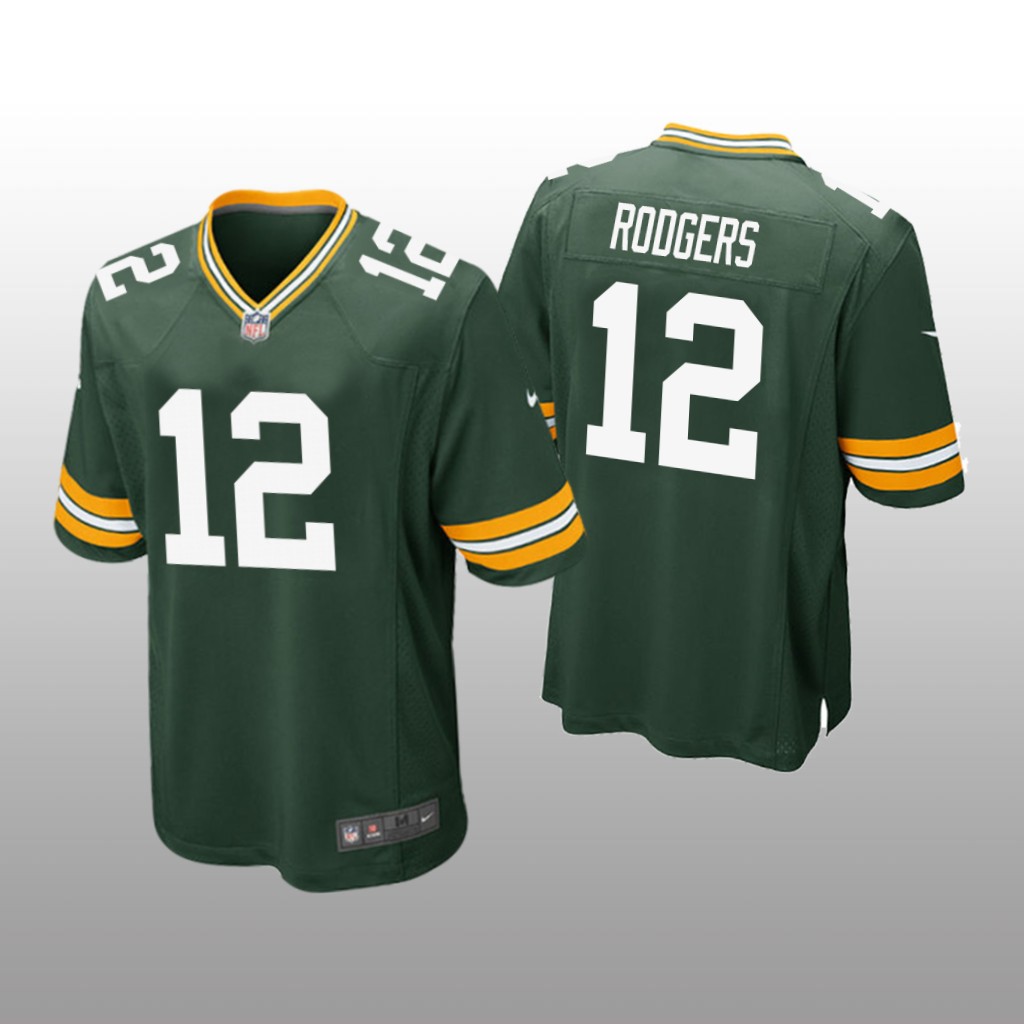 Green Bay Packers #12 Green Men's Aaron Rodgers Game Jersey