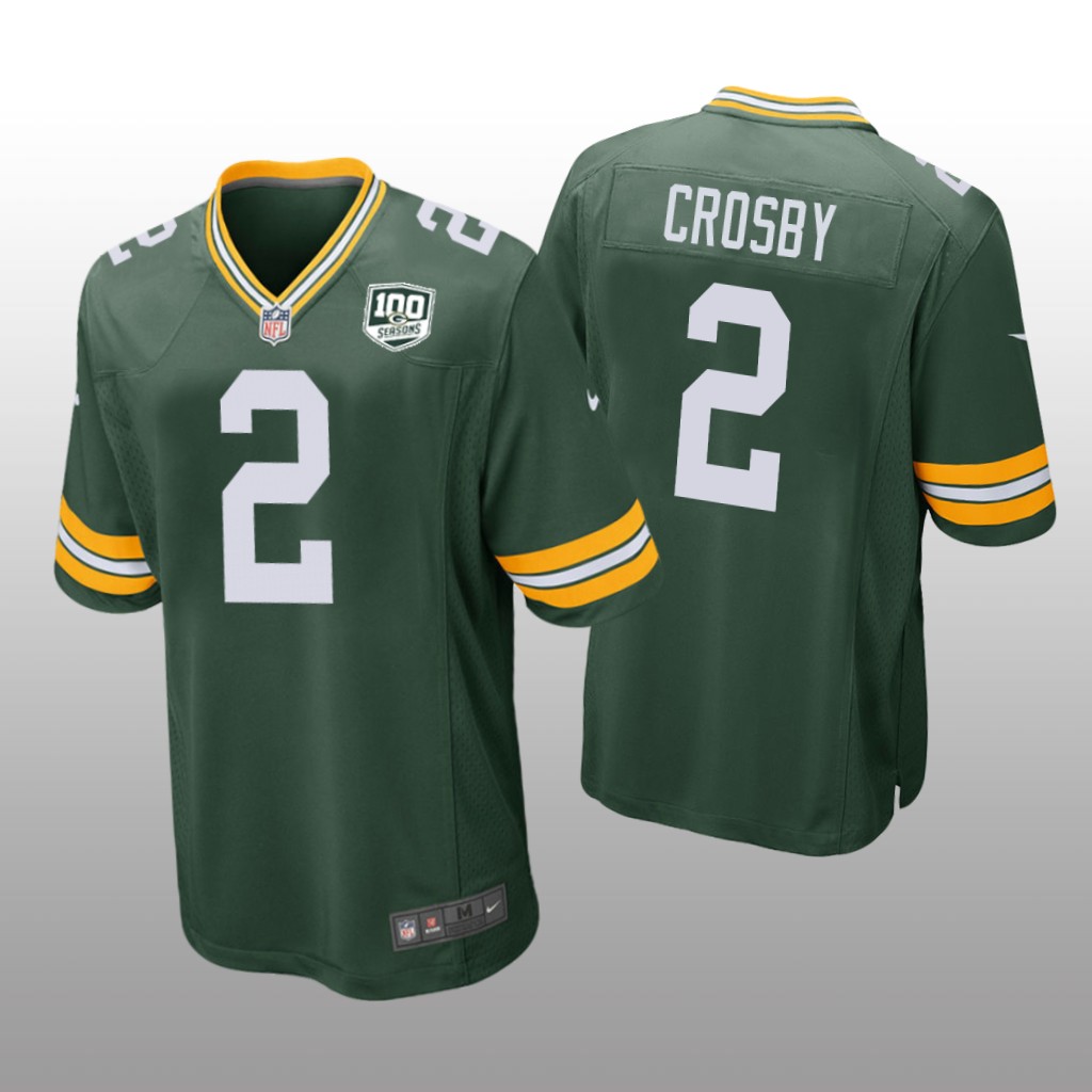 Green Bay Packers #2 Green Men's Mason Crosby Game Jersey