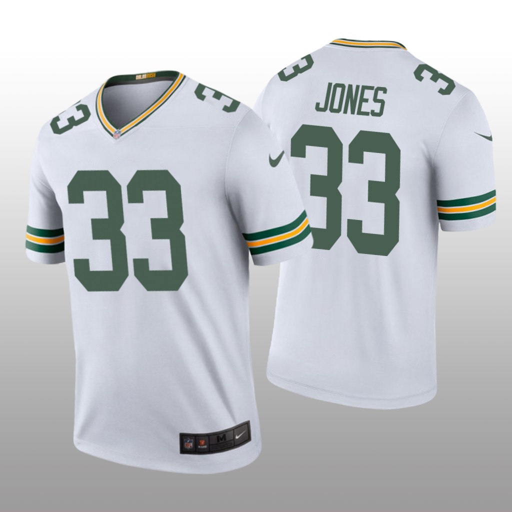 Green Bay Packers #33 Aaron Jones White legend color rush Jersey - Men's