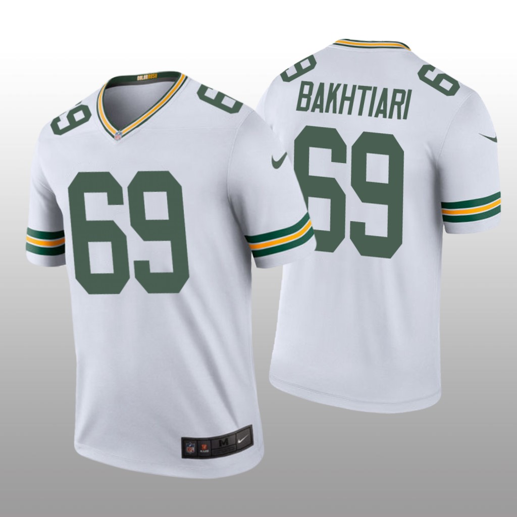 Green Bay Packers #69 David Bakhtiari White legend color rush Jersey - Men's