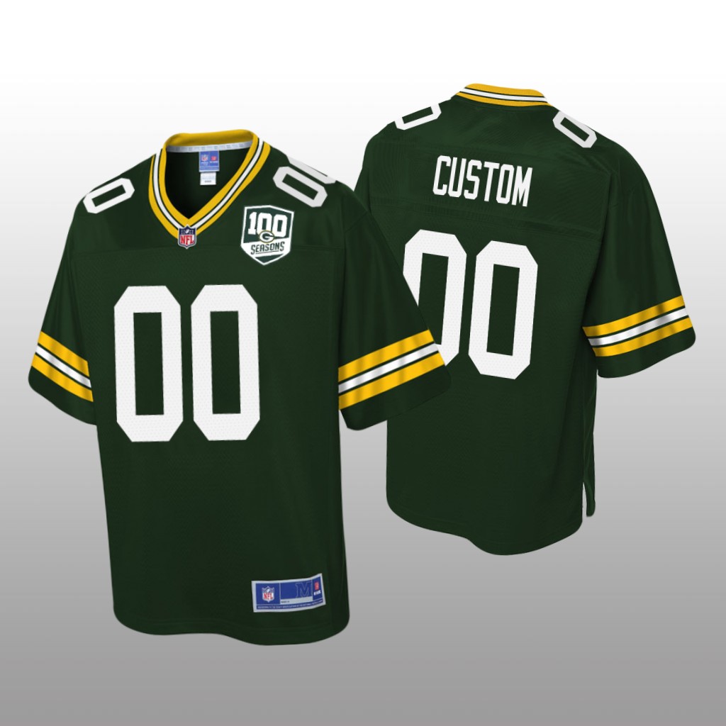 Green Bay Packers # Green Custom Pro Line Jersey - Youth