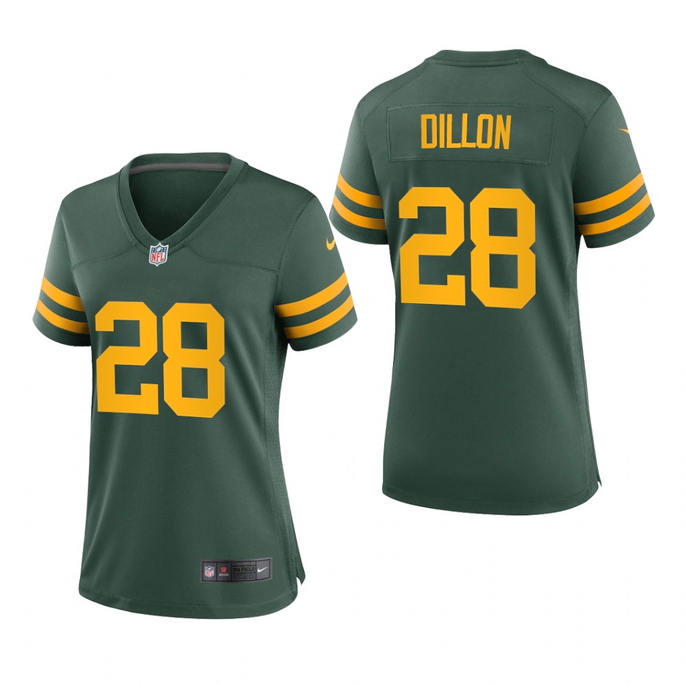Green Bay Packers A.J. Dillon Green Jersey Alternate Game - Women's