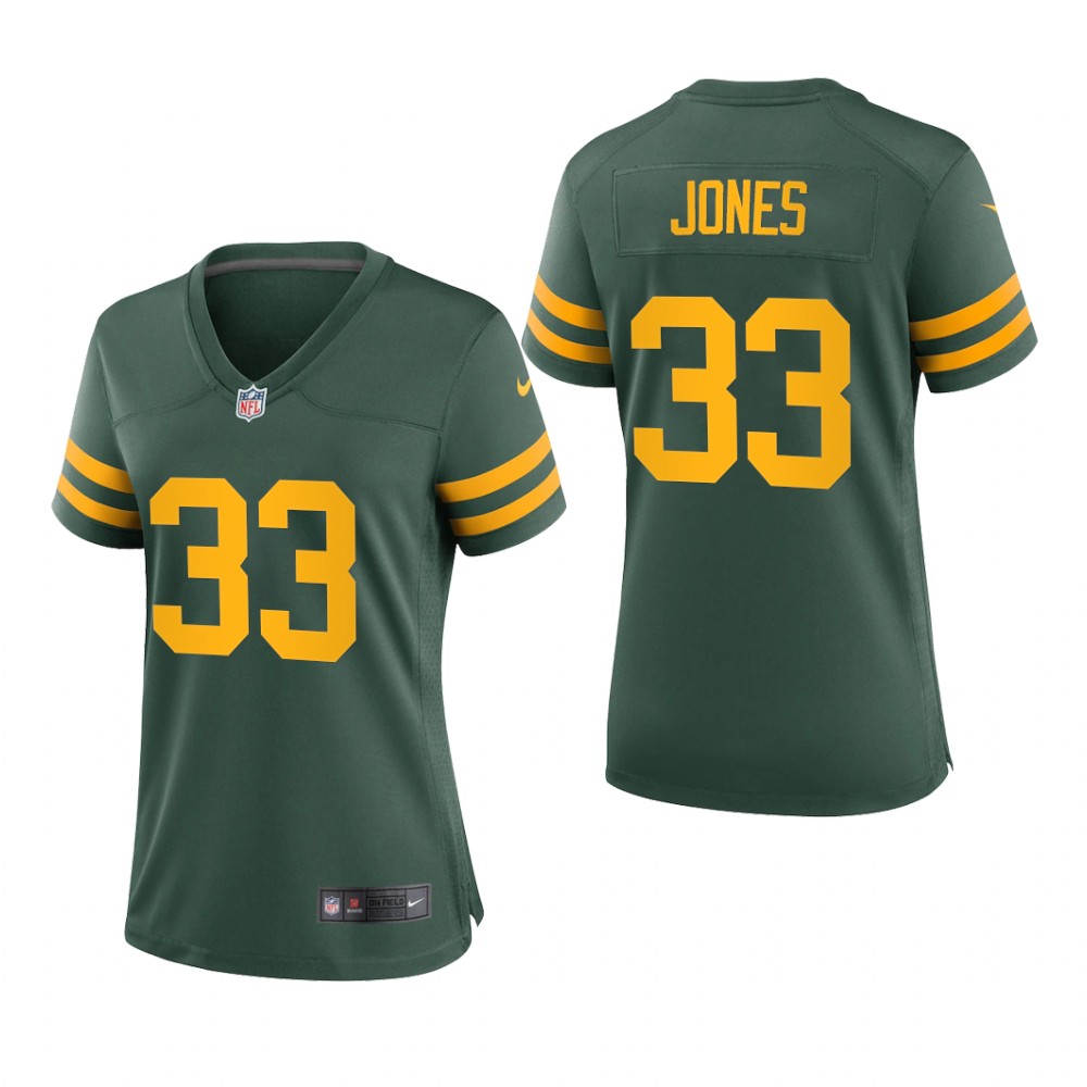 Green Bay Packers Aaron Jones Green Jersey Alternate Game - Women's