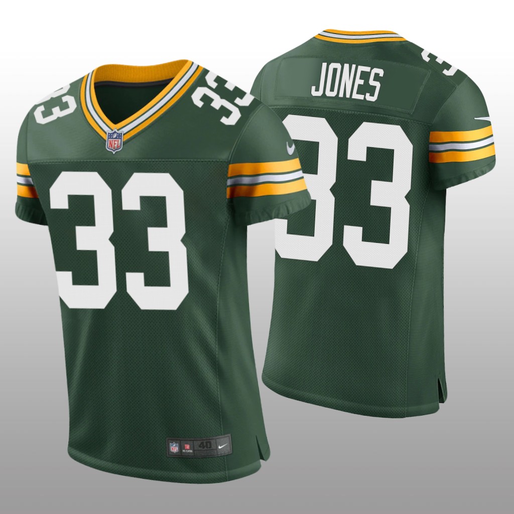 Green Bay Packers Aaron Jones Green Jersey Classic Vapor Elite Men's