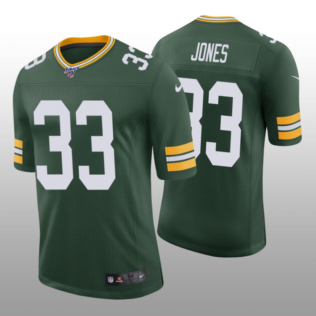Green Bay Packers Aaron Jones Green Vapor Limited Jersey 100th Season - Men's
