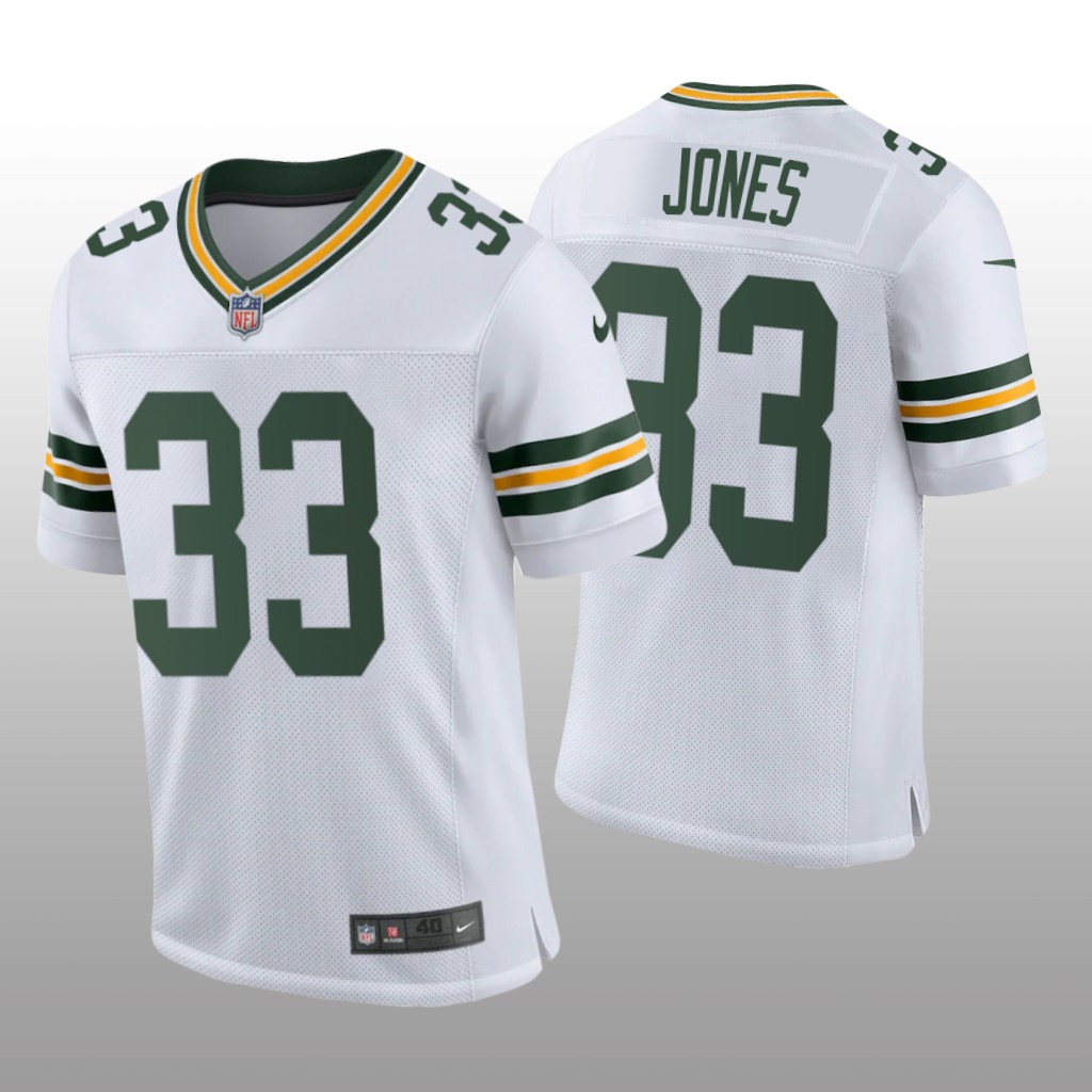 Green Bay Packers Aaron Jones White Jersey Classic Vapor Elite Men's