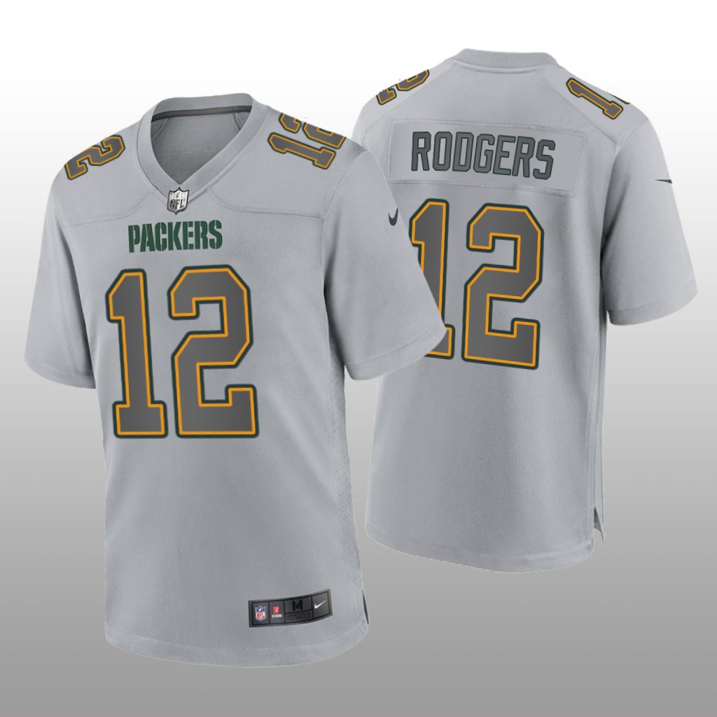 Green Bay Packers Aaron Rodgers Gray Jersey Atmosphere Fashion Game - Men's