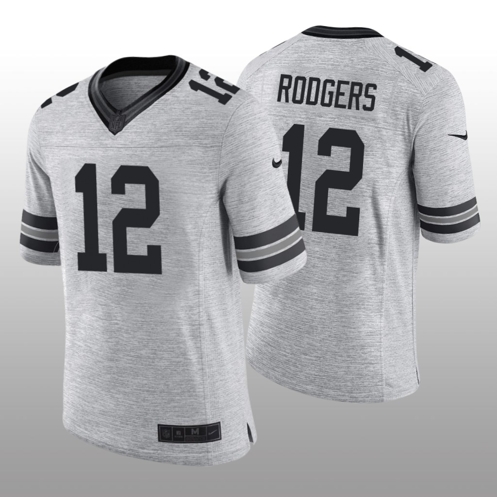 Green Bay Packers Aaron Rodgers Gray Jersey Gridiron Gray Limited