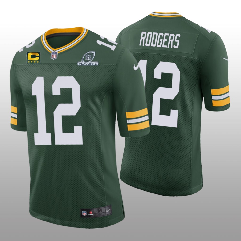 Green Bay Packers Aaron Rodgers Green Jersey 2020 NFL Playoffs - Men's