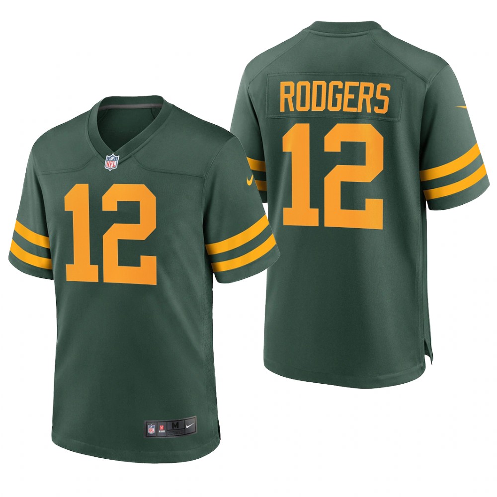 Green Bay Packers Aaron Rodgers Green Jersey Alternate Game - Men's