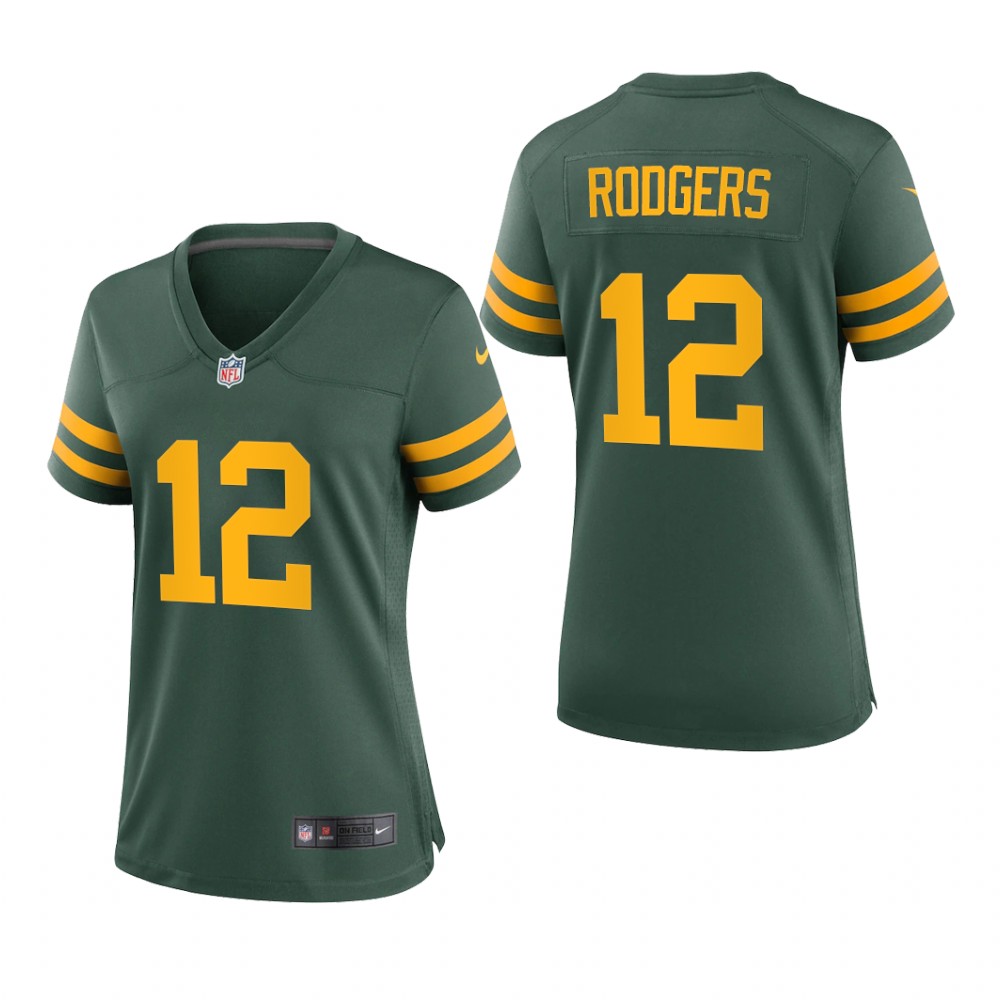 Green Bay Packers Aaron Rodgers Green Jersey Alternate Game - Women's