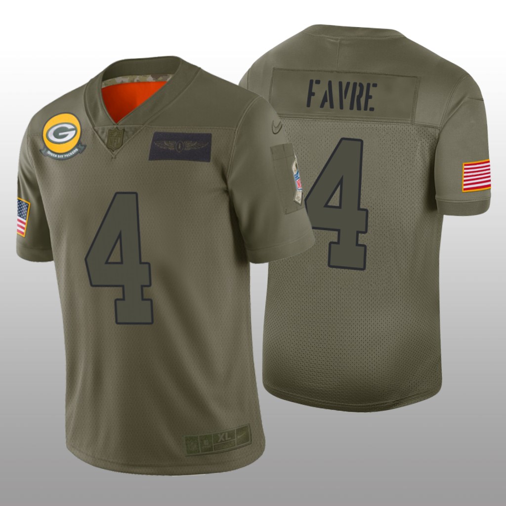 Green Bay Packers Brett Favre Camo Limited Jersey 2019 Salute to Service - Men's