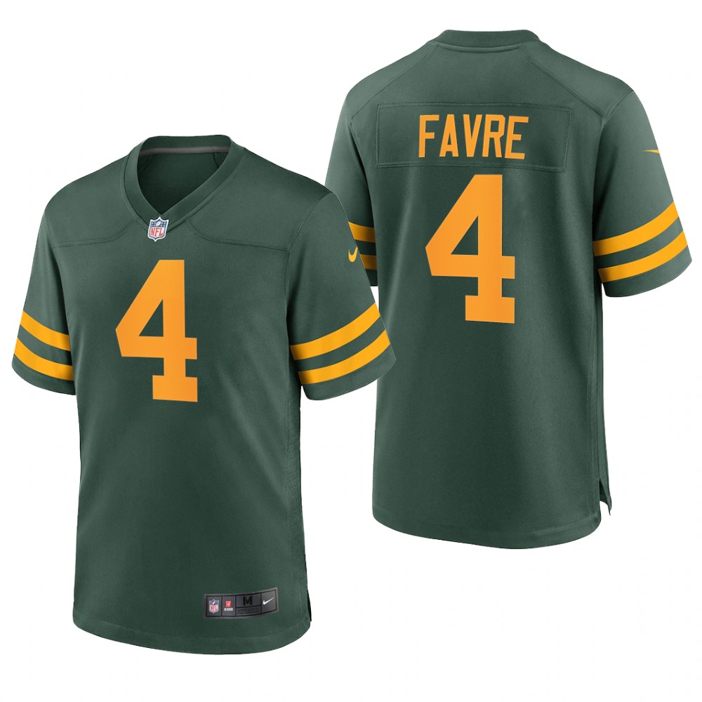 Green Bay Packers Brett Favre Green Jersey Alternate Game - Men's