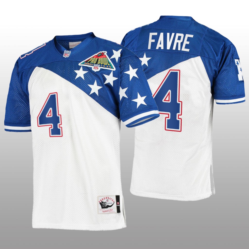 Green Bay Packers Brett Favre White Blue NFC Jersey 1994 Pro Bowl - Men's