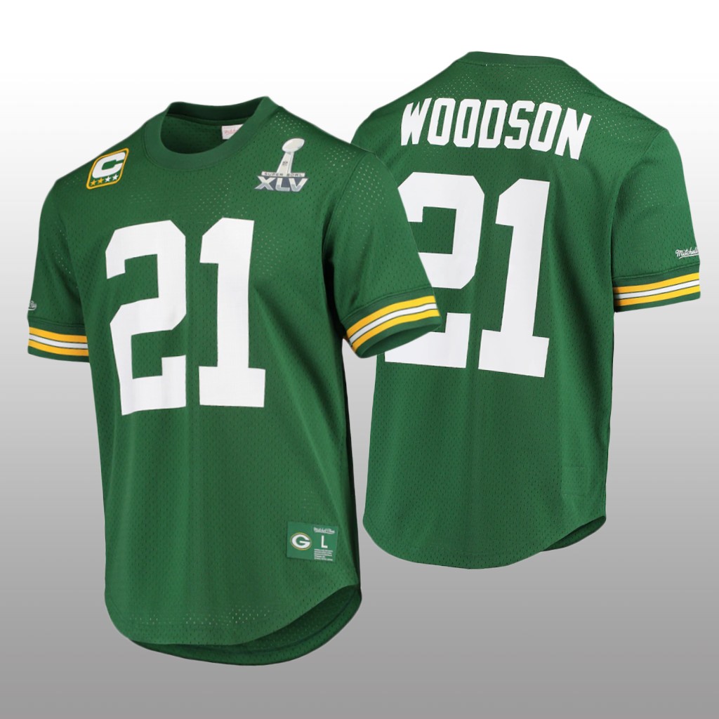 Green Bay Packers Charles Woodson Green Super Bowl XLV - Men's