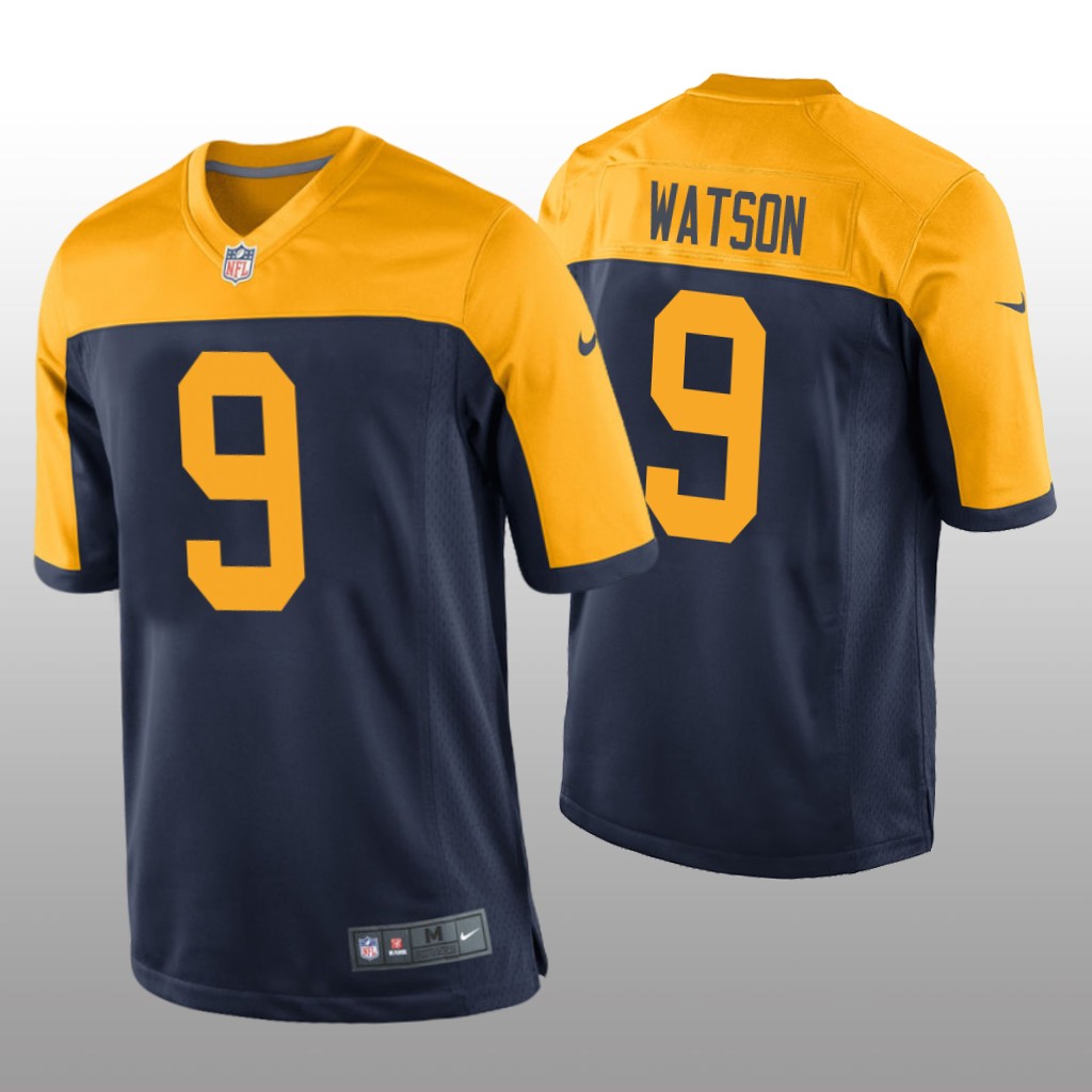 Green Bay Packers Christian Watson Navy Jersey Throwback Game - Men's
