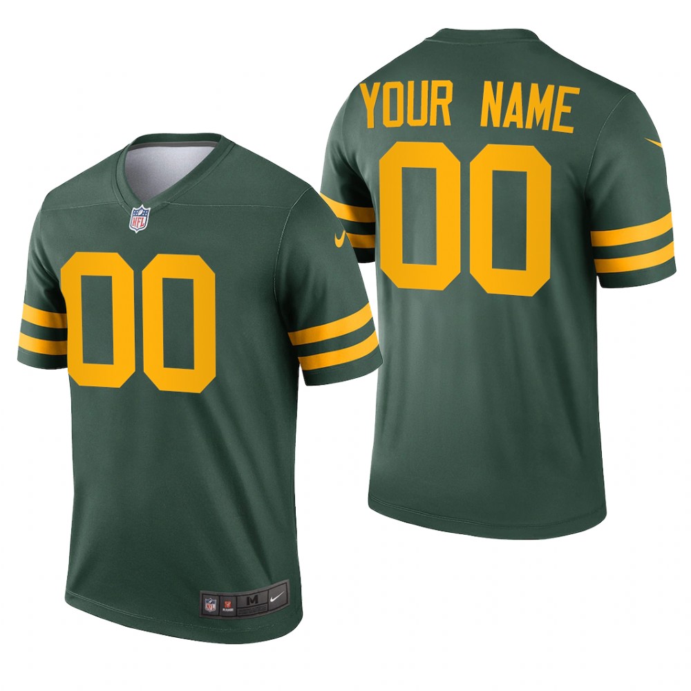 Green Bay Packers Custom Green Jersey Alternate Legend - Men's