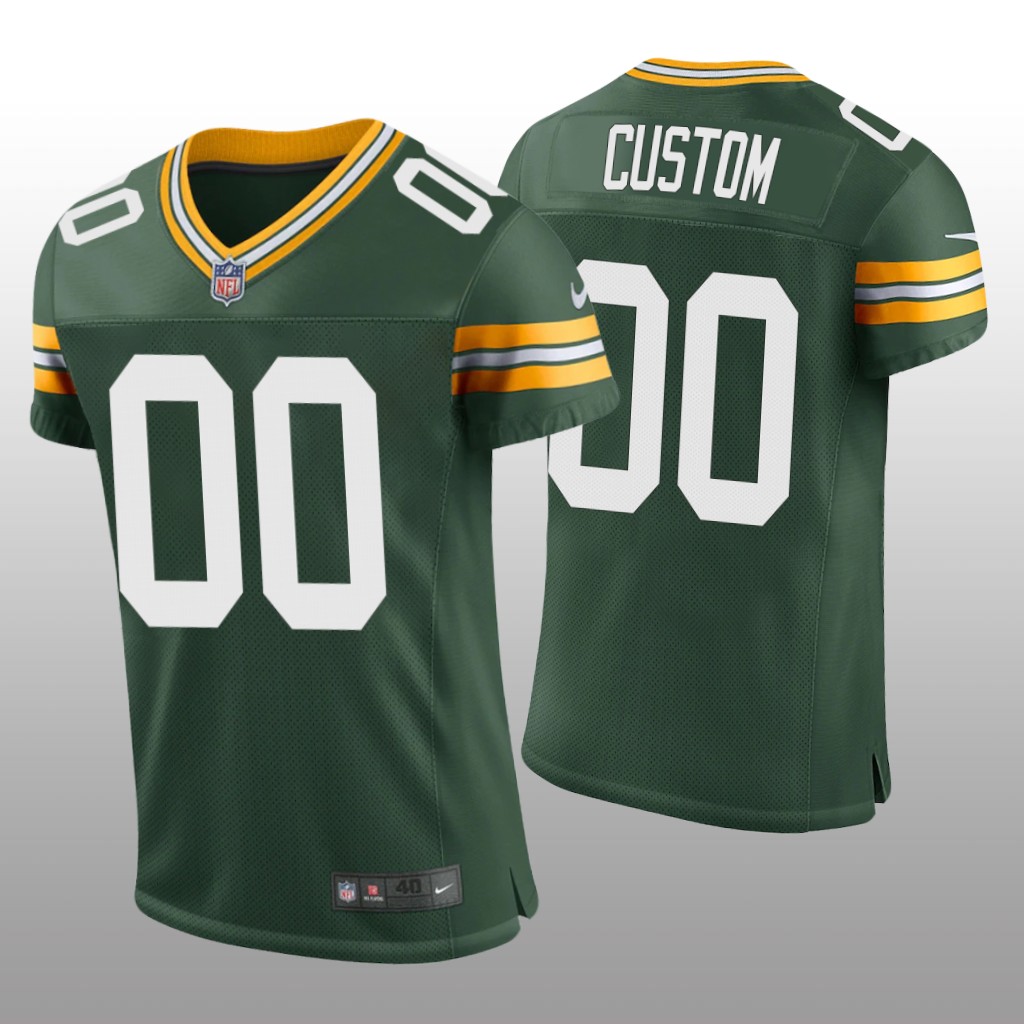 Green Bay Packers Custom Green Jersey Classic Vapor Elite Men's