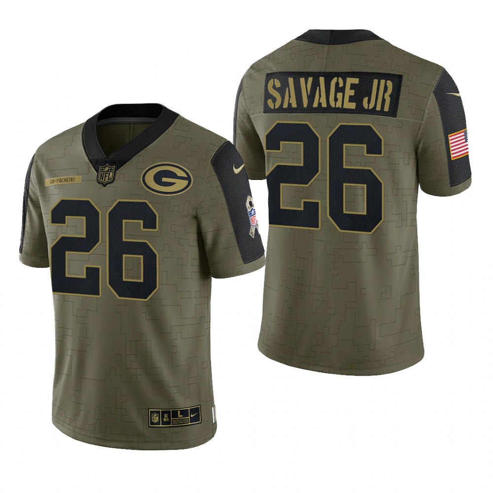 Green Bay Packers Darnell Savage Jr. Olive Limited Jersey 2021 Salute To Service - Men's