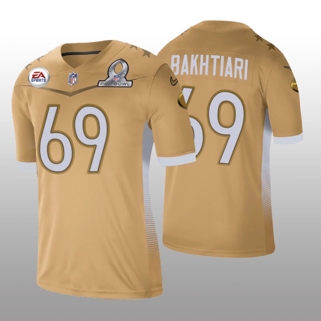 Green Bay Packers David Bakhtiari Gold Jersey 2021 NFC Pro Bowl Game - Men's