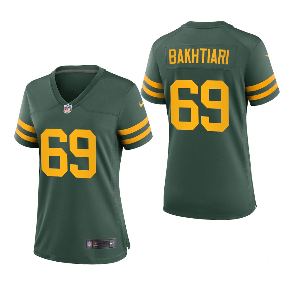 Green Bay Packers David Bakhtiari Green Jersey Alternate Game - Women's