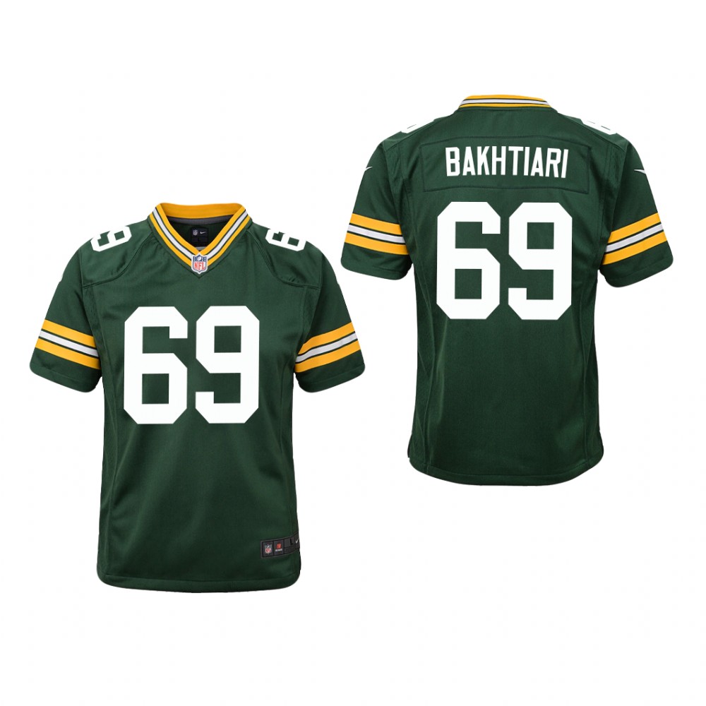 Green Bay Packers David Bakhtiari Green Jersey Game - Youth