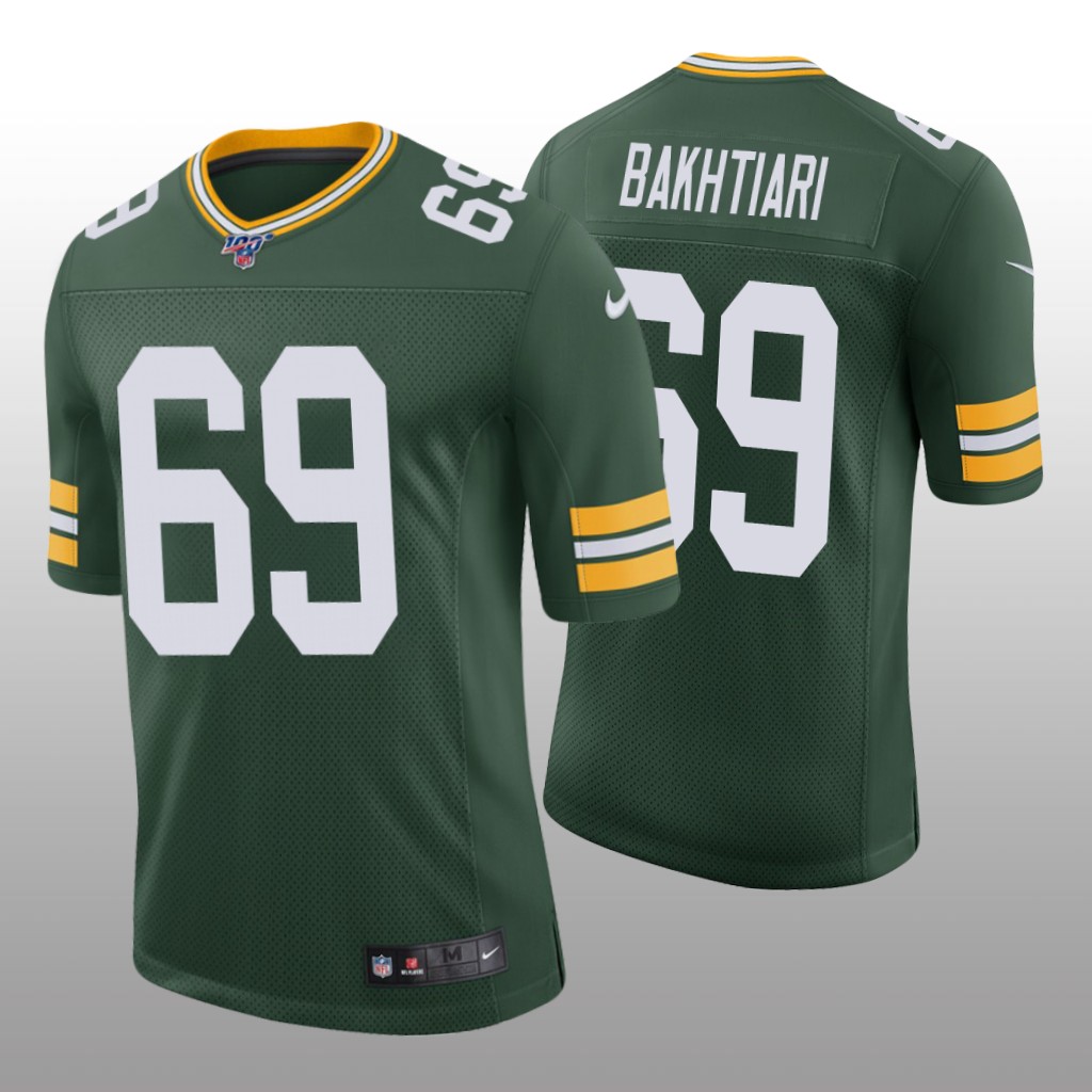 Green Bay Packers David Bakhtiari Green Vapor Limited Jersey 100th Season - Men's