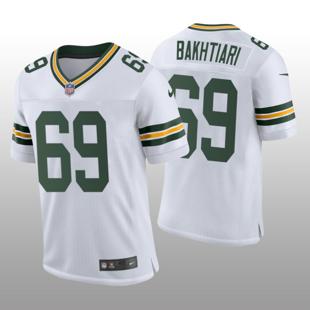 Green Bay Packers David Bakhtiari White Jersey Classic Vapor Elite Men's