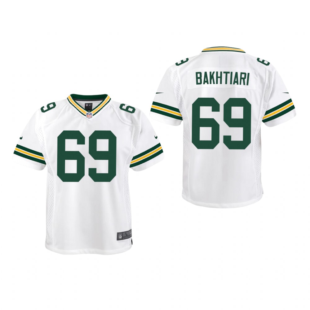 Green Bay Packers David Bakhtiari White Jersey Game - Youth