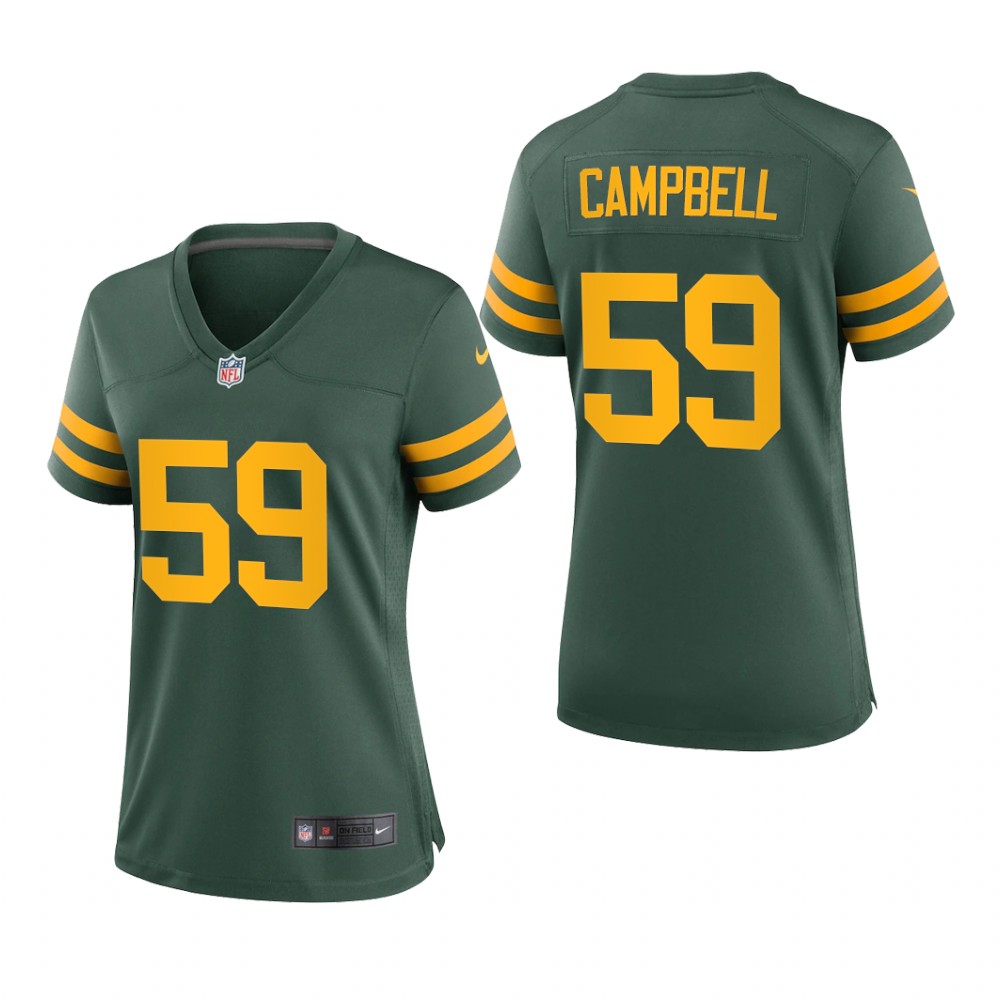 Green Bay Packers De'Vondre Campbell Green Jersey Alternate Game - Women's