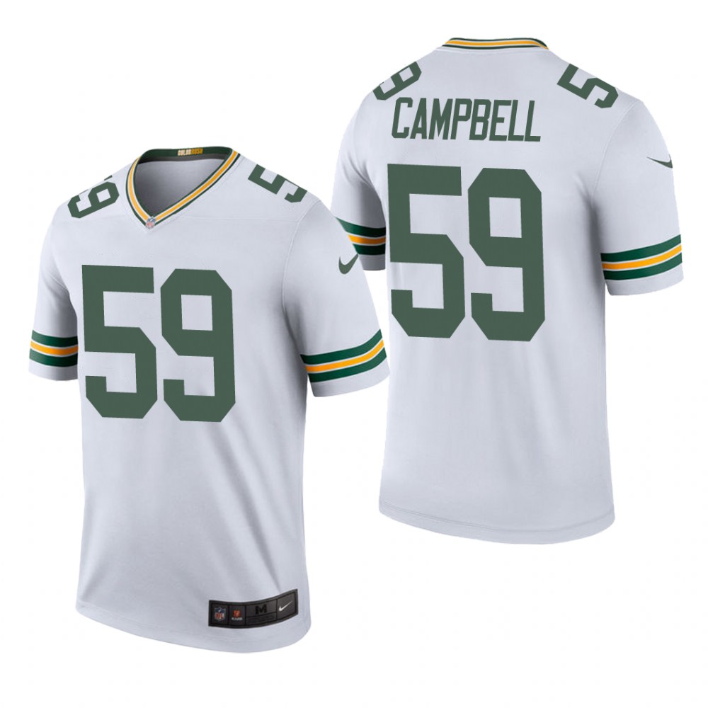 Green Bay Packers De'Vondre Campbell White Jersey Color Rush Legend - Men's