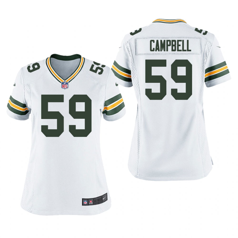 Green Bay Packers De'Vondre Campbell White Jersey Game - Women's