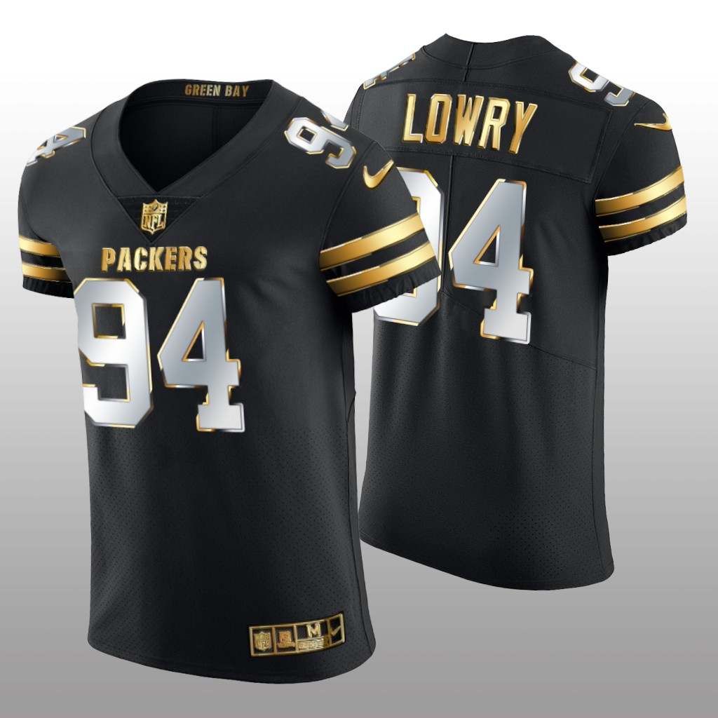 Green Bay Packers Dean Lowry Black Elite Jersey Golden Edition Men's
