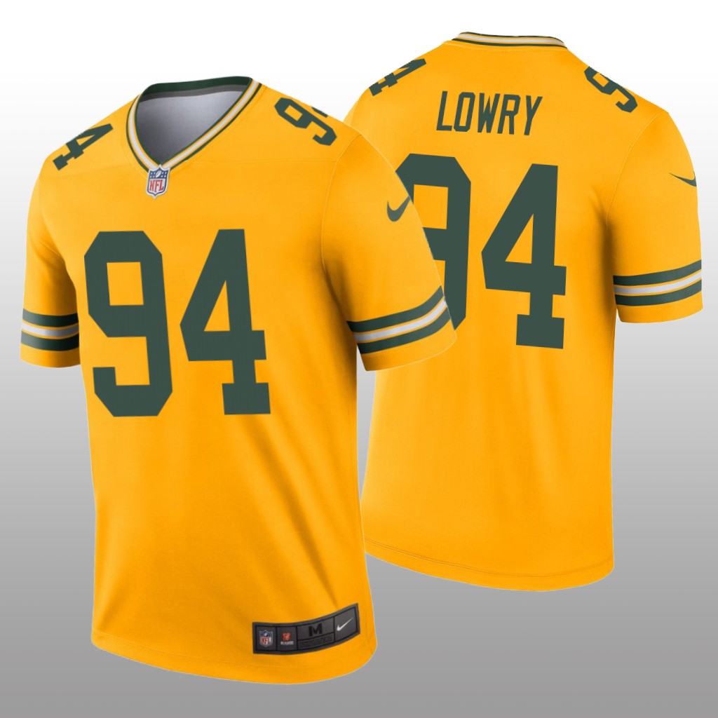 Green Bay Packers Dean Lowry Gold Jersey Inverted Legend - Men's