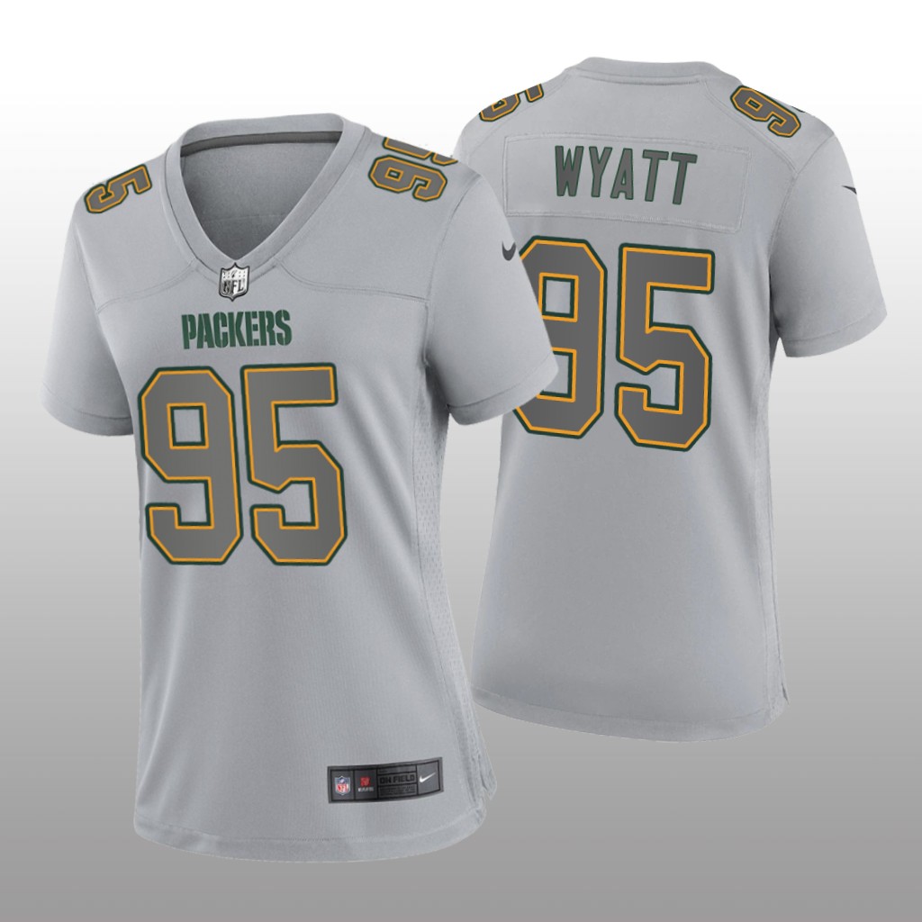Green Bay Packers Devonte Wyatt Gray Jersey Atmosphere Fashion Game - Women's