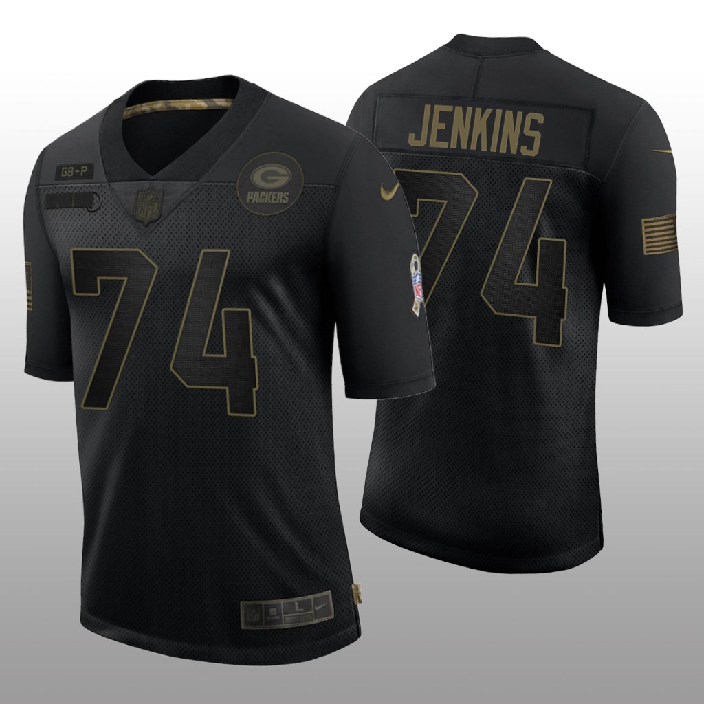 Green Bay Packers Elgton Jenkins Black Limited Jersey 2020 Salute to Service - Men's