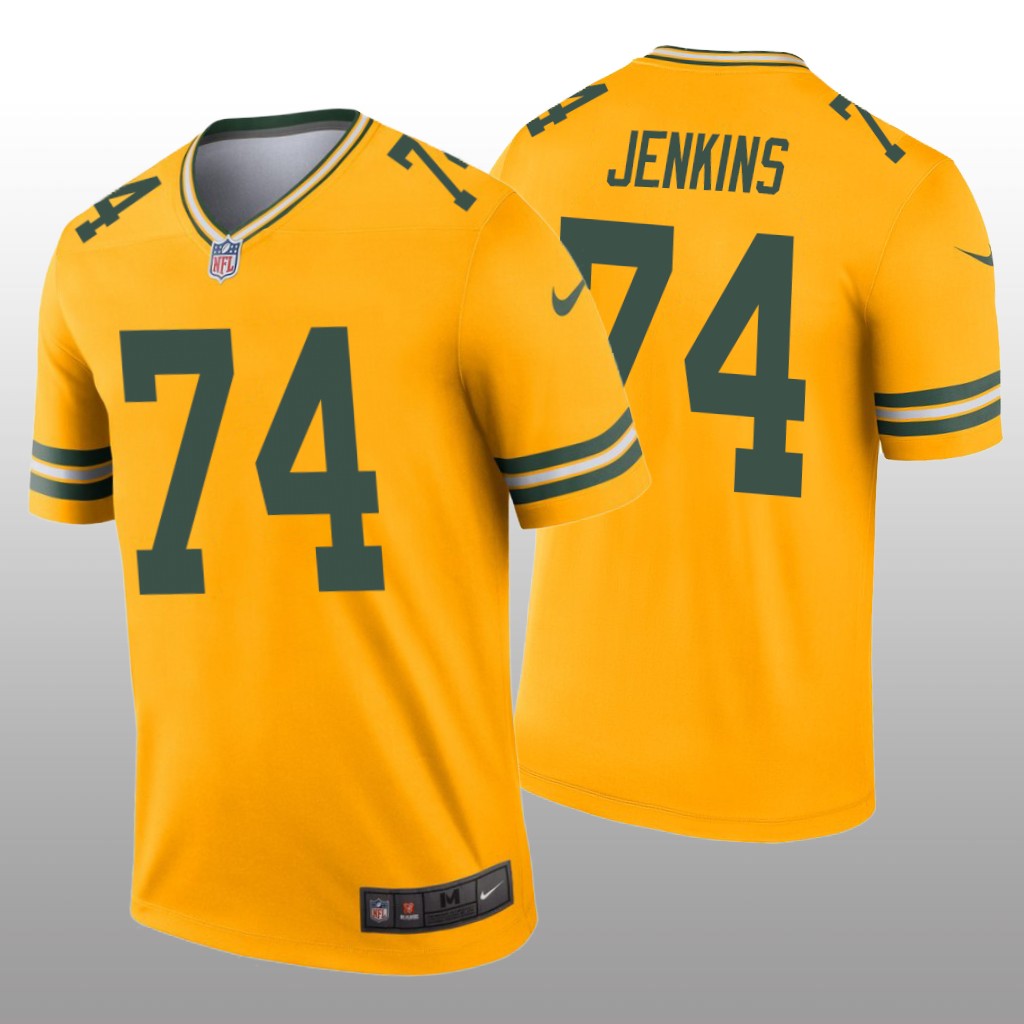 Green Bay Packers Elgton Jenkins Gold Jersey Inverted Legend - Men's