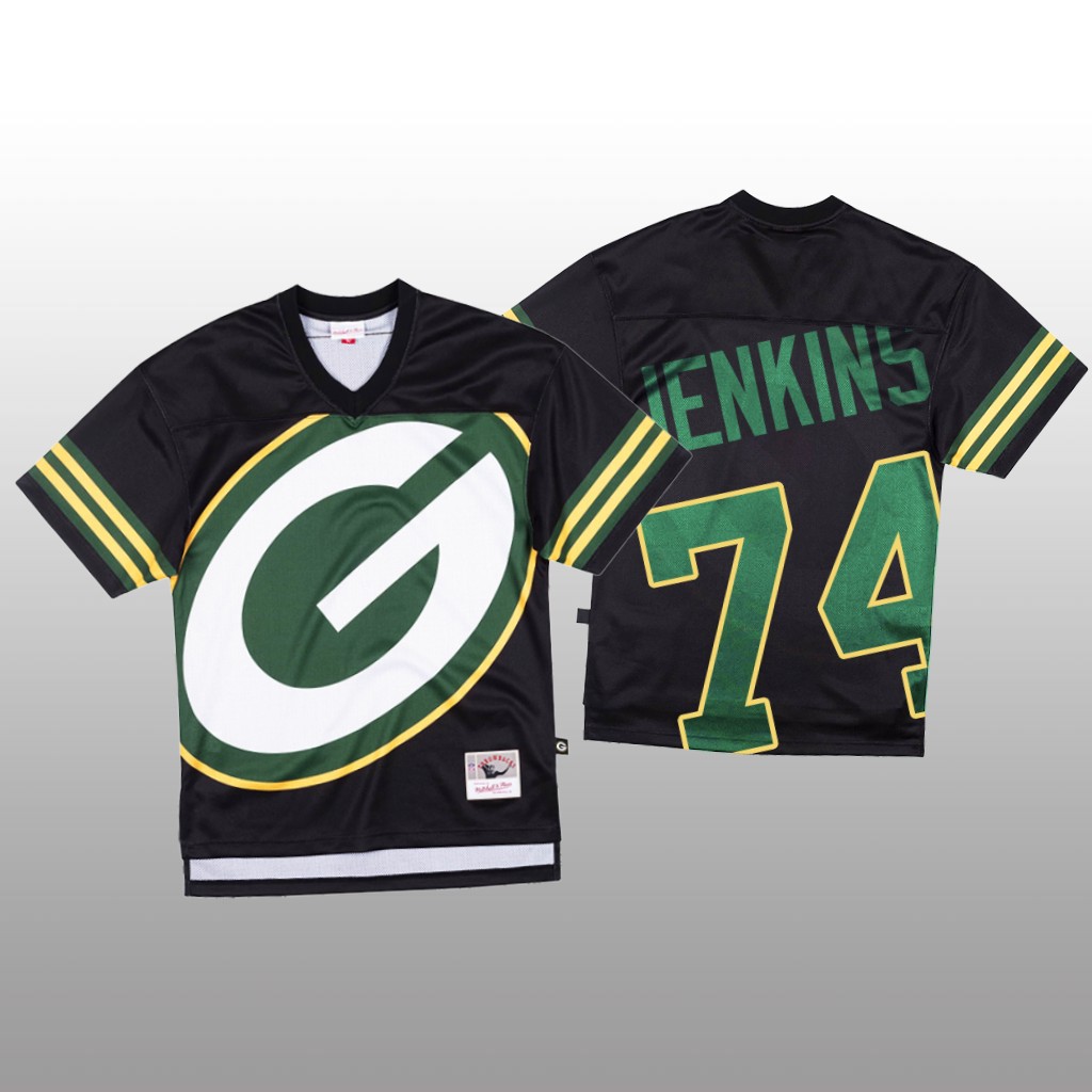 Green Bay Packers Elgton Jenkins Mitchell & Ness Black Jersey Big Face - Men's