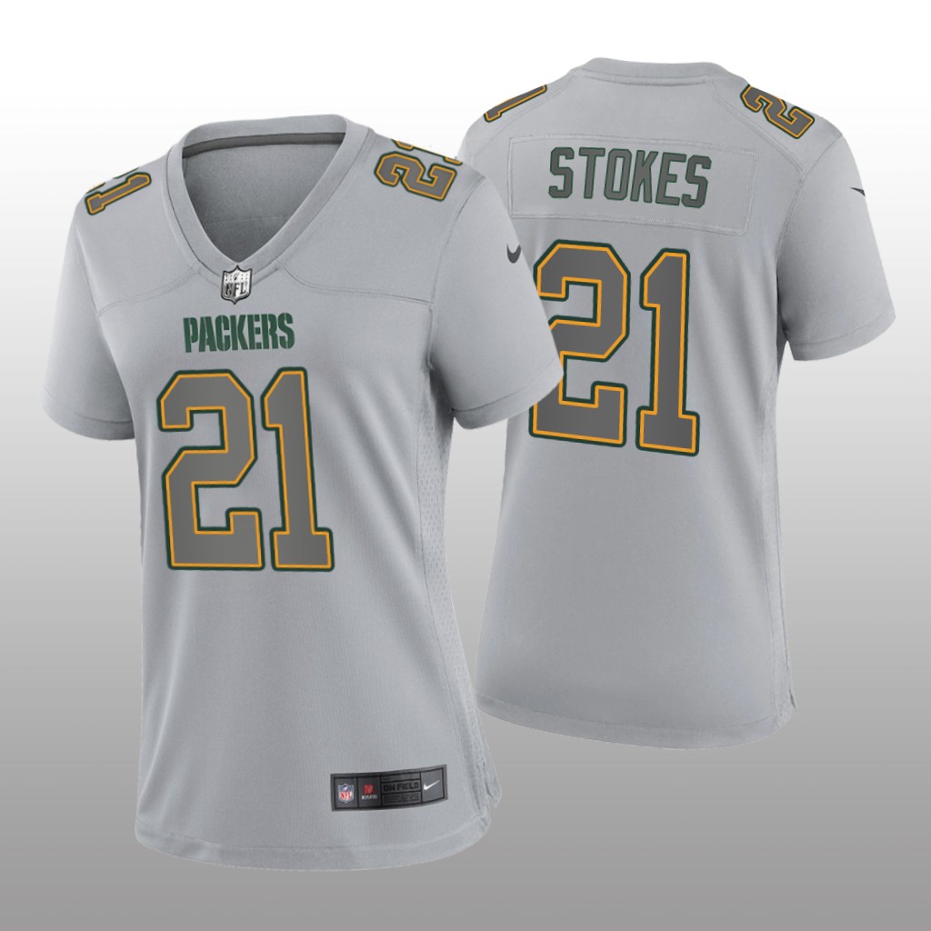Green Bay Packers Eric Stokes Gray Jersey Atmosphere Fashion Game - Women's