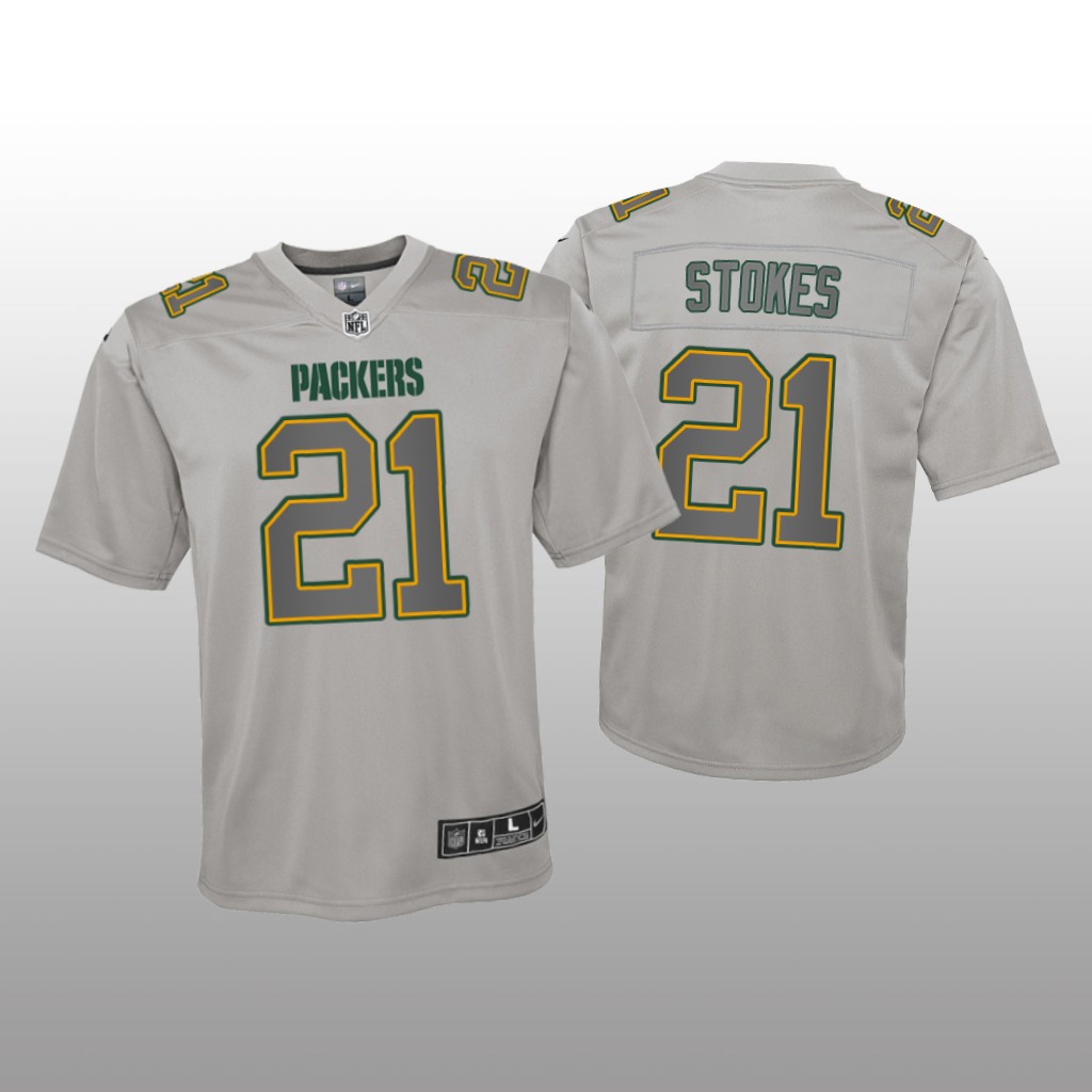 Green Bay Packers Eric Stokes Gray Jersey Atmosphere Fashion Game - Youth